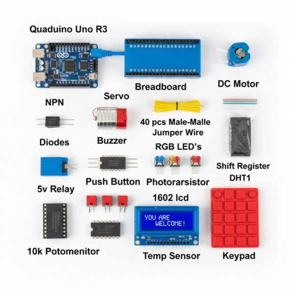 All in One DIY Project Kit with Sensors and Components